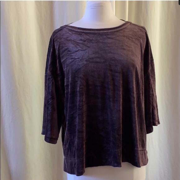 Free People We the Free Valerie Purple Velour Tee - Picture 3 of 5